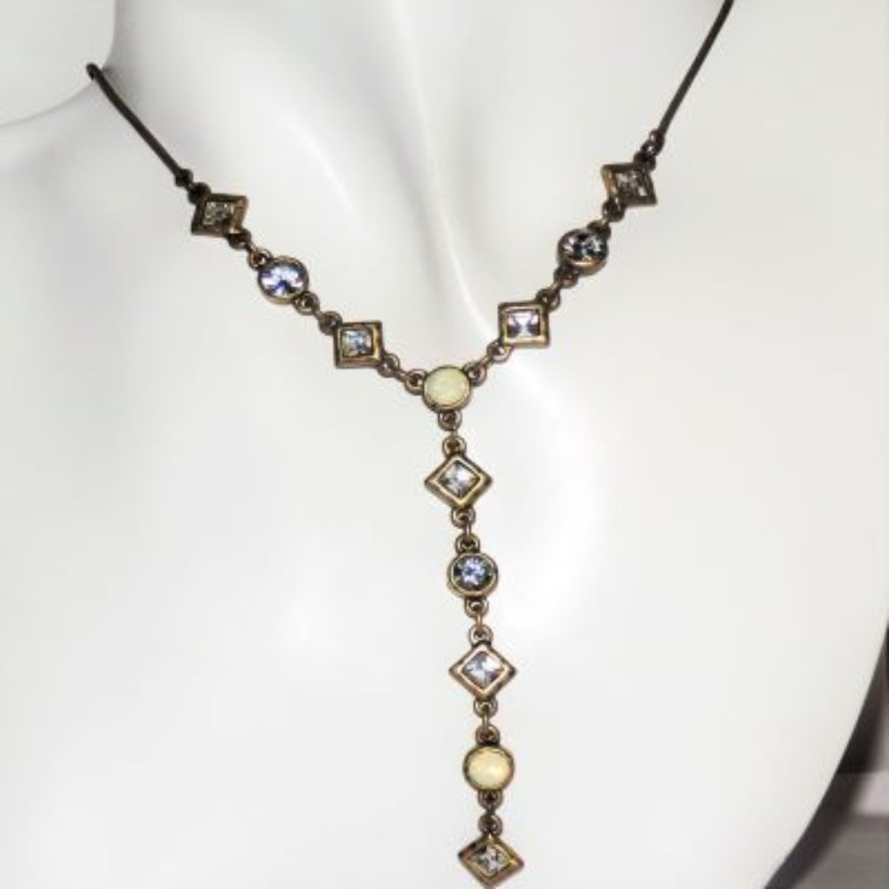 A & C Necklace Arts & Crafts Crystals Bronze